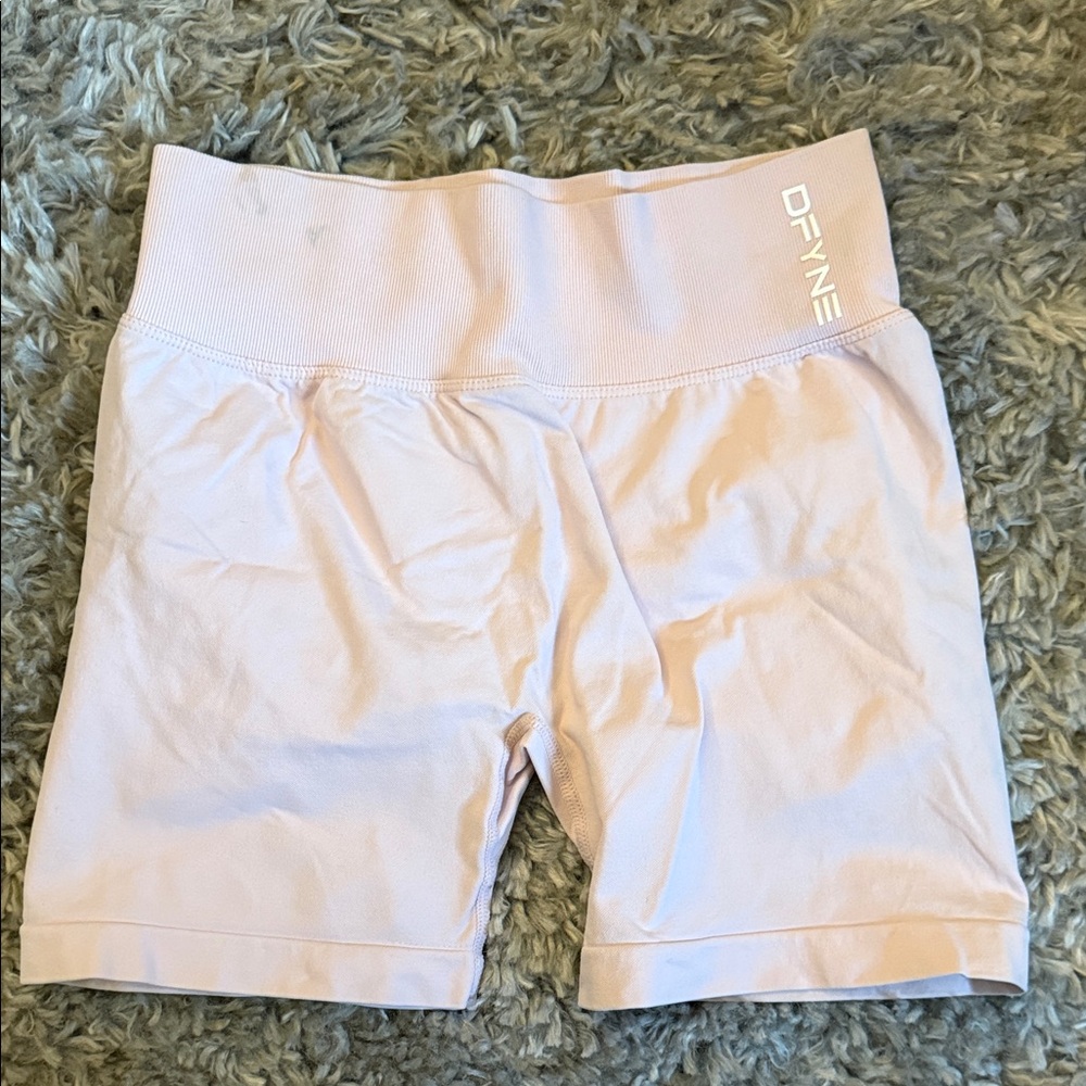 DRYNE High-Rise Bike Shorts in Pale Pink